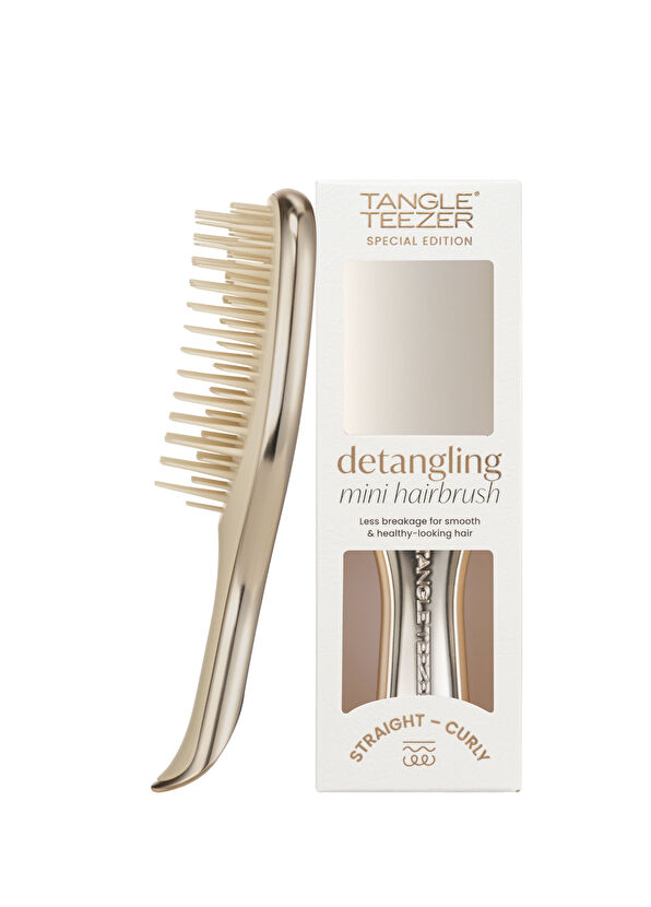 Tangle Teezer Mini Ultimate Detangler Champagne Gold Chrome Mini Size Hair Brush Comb - 1