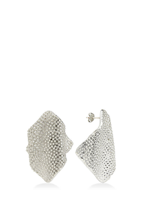 Beymen Club Silver Dalgalı Form Kadın Küpe - 2