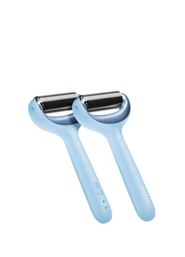 Geske MicroNeedle Face & Body Roller Mavi Mikro İğneli + Buz Başlığı + Pembe Kuvars Başlıklı Dermaroller Cihaz - 1