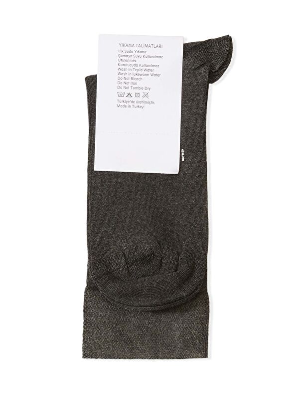 Beymen Club Antrasit Çizgi Desenli Erkek Bambu Çorap - 2