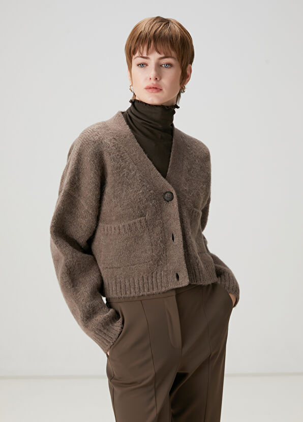 Beymen Club Mink Crop Knitwear Cardigan - 1