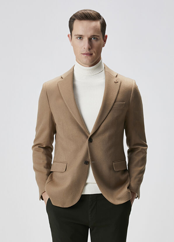 Beymen Club Premium Beige Cashmere Jacket - 1