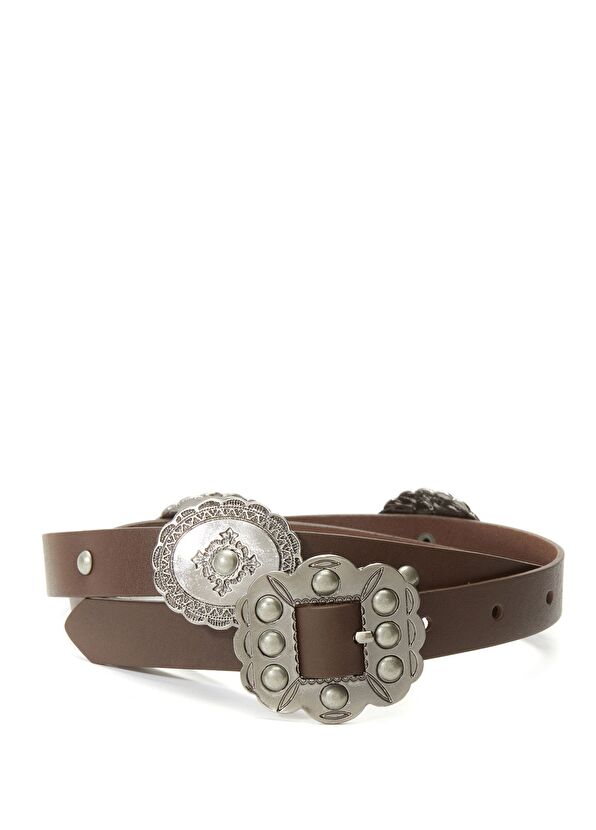 Beymen Club Kahverengi Kadın Deri Bohem Kemer - 1