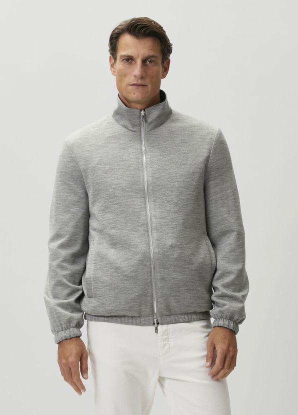 Brunello Cucinelli Navy Blue Grey Hooded Double Sided Coat - 2