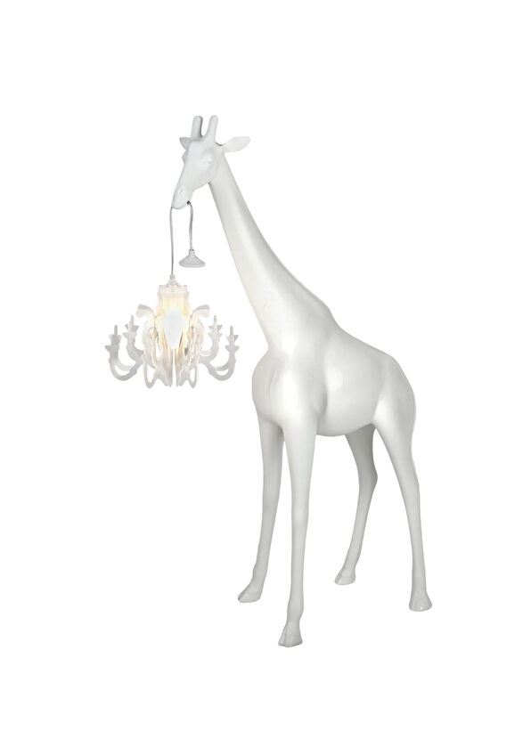 Resim Giraffe In Love Beyaz Küçük Boy Masa Lambası 