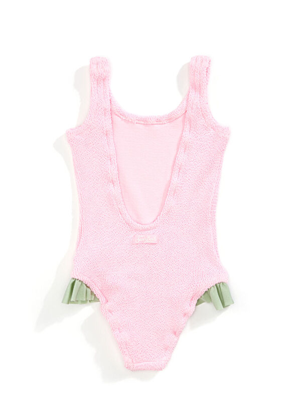 MC2 (Saint Barth) Tiana Pink Green Textured Girl Swimsuit - 2