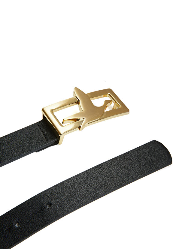 Beymen Club Women's Leather Belt With Black Goose Logo - 2