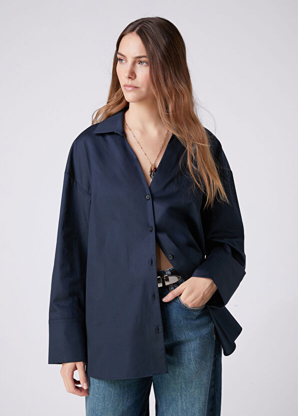 Beymen Club Petrol Logo Basic Shirt - 1
