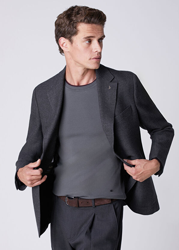 Beymen Club Anthracite Dobby Wool Blazer - 2