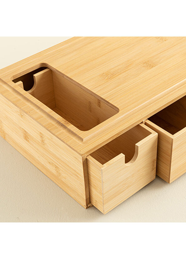 Chakra Ravva  Natural Saklama Kutulu Bambu Kesme Tahtası  - 4