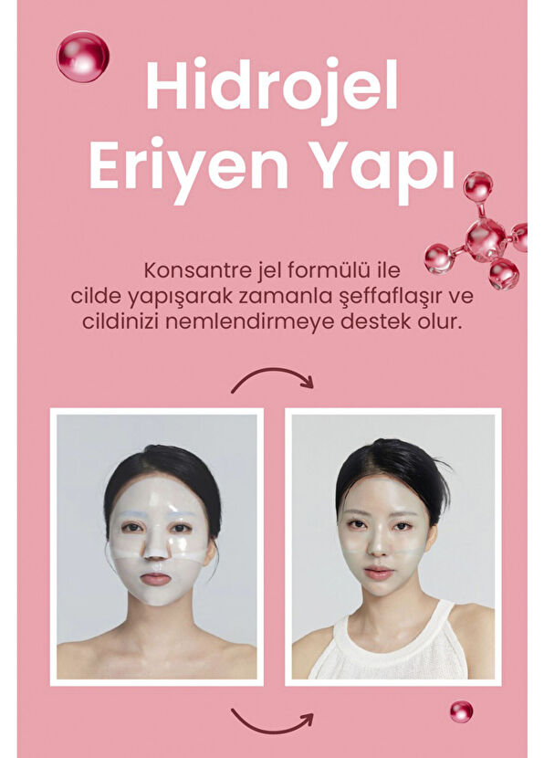 Dermal Seoulface Kolajen Hydrojel Besleyici Şeffaflaşan 5 Adet Eriyen Yüz Maskesi 34 gr  - 3