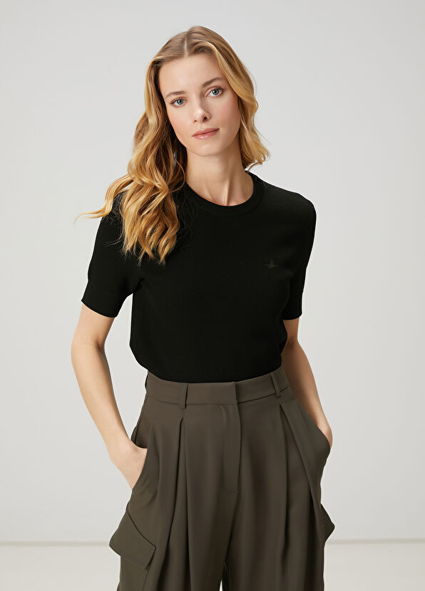 Beymen Club Siyah Kısa Kol Pike Kazak - 4