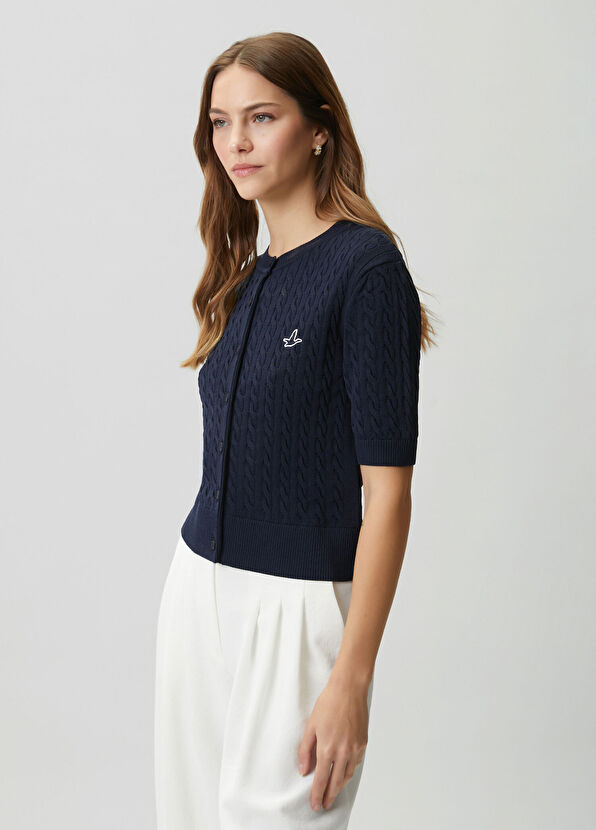 Beymen Club Lacivert Saç Örgü Mini Hırka - 4