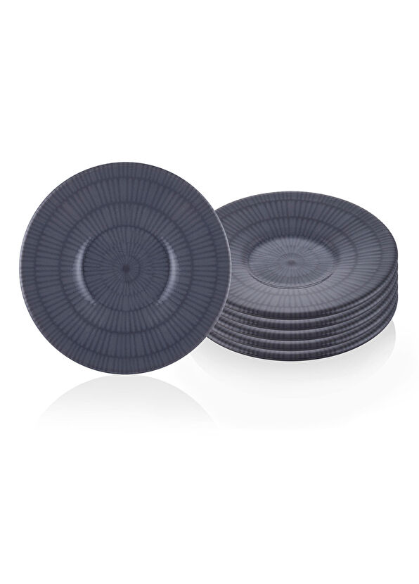 The Mia Noon 6'lı Gri Seramik Çay Tabağı 13 cm - 3