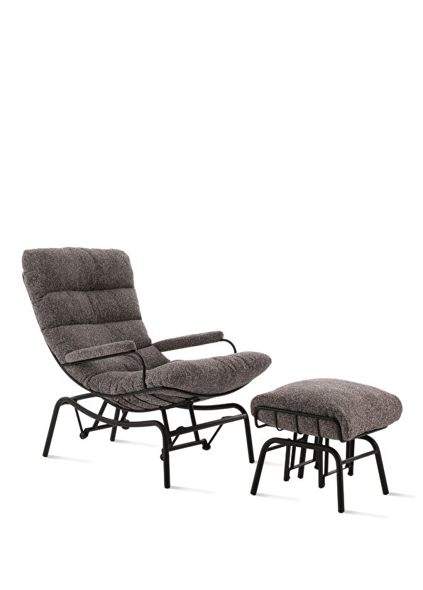 Sürton Yeke Antrasit Siyah Puflu Sallanır Tv Koltuğu - 1