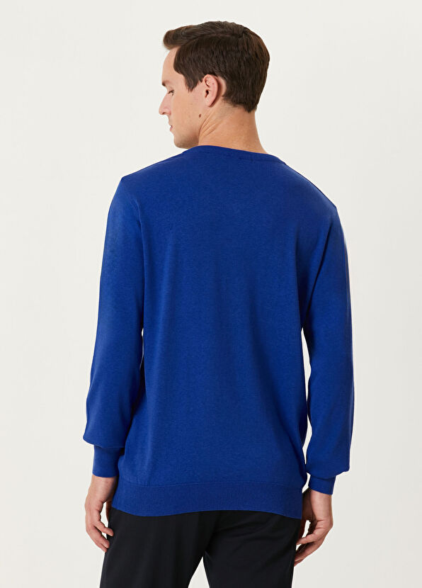 Beymen Club Sax Blue V-Neck Sweater - 3