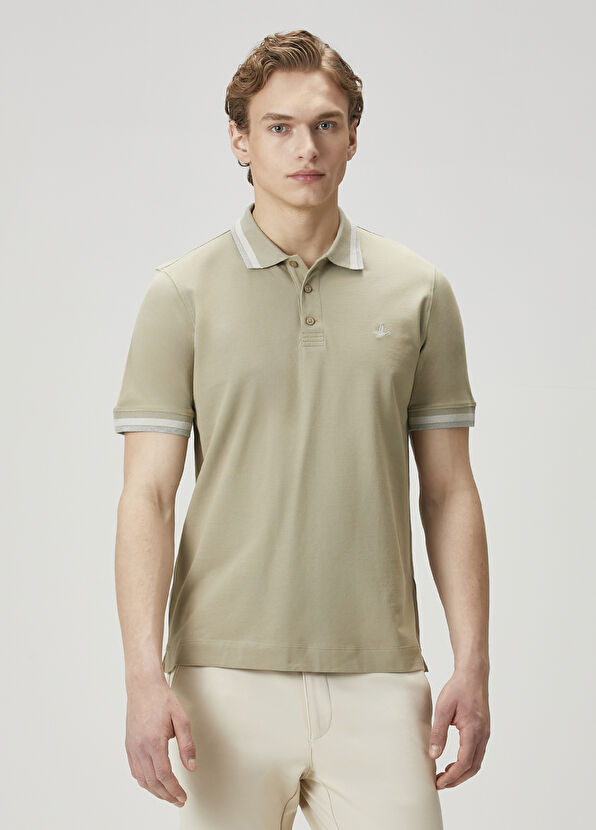 Beymen Club Light Khaki Polo Neck T-Shirt - 1