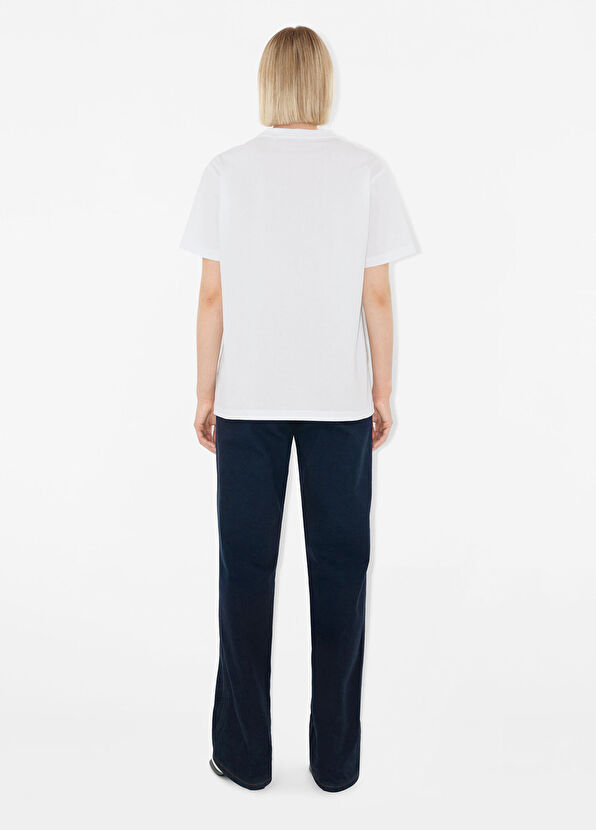 Burberry Check Pocket Beyaz Pamuklu Kısa Kollu Kadın T-Shirt - 4