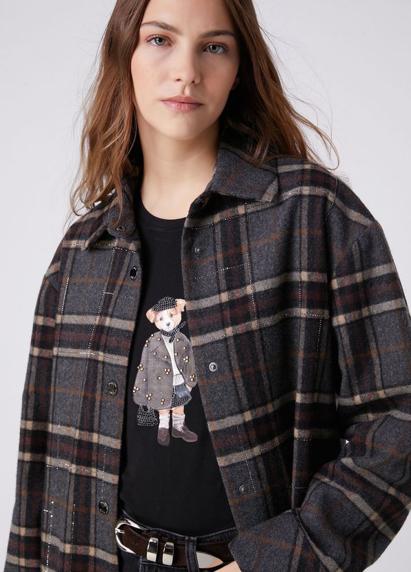 Beymen Club Grey Plaid Hotfix Wool Over Shirt - 2
