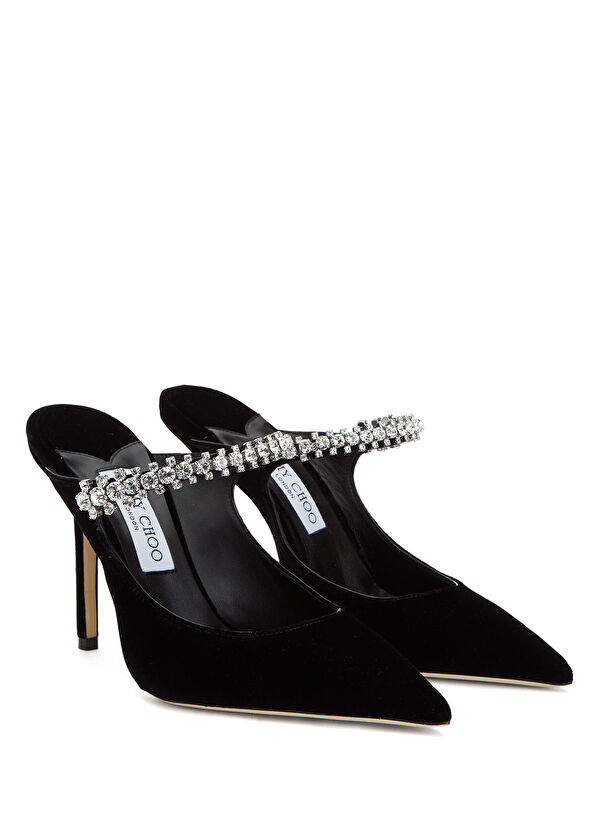 Bing Siyah Taşlı Topuklu Terlik - Görsel 3