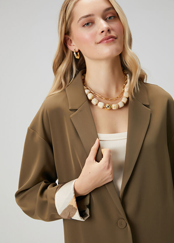 Beymen Club Khaki Brush Detailed Blazer - 2