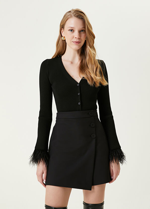 Beymen Club Siyah Tüy Detaylı Hırka - 3