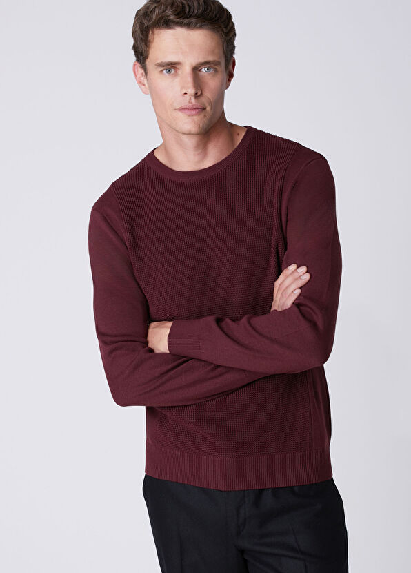 Beymen Club Plum Knitted Detailed Wool Sweater - 2