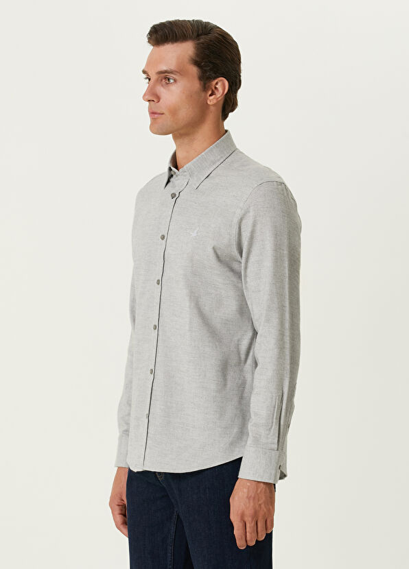 Beymen Club Comfort Fit Açık Gri Gömlek - 4