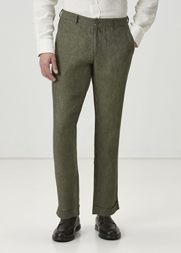 Beymen Club Khaki Linen Trousers - 2