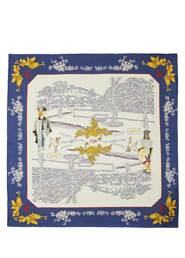 Beymen Club Clubby Indigo İpek Eşarp - 2