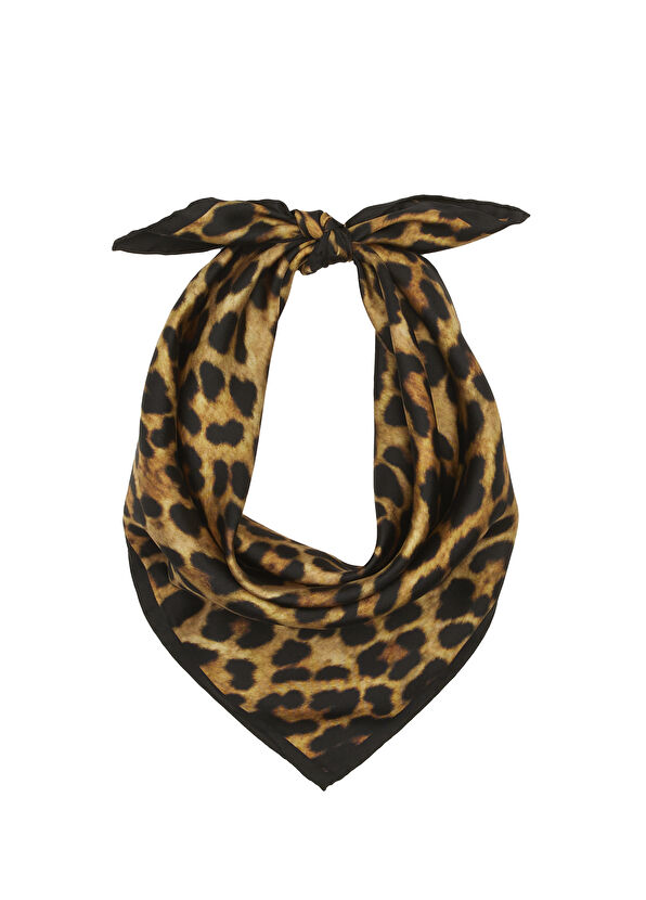 Beymen Club Leopar Desenli 70x70 cm İpek Eşarp - 1