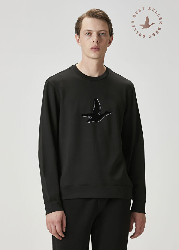 Beymen Club Siyah Logo Baskı Detaylı Sweatshirt - 1