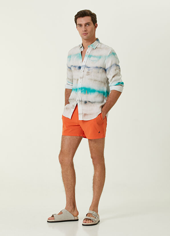 Beymen Club Turuncu Kontrast Bel Detaylı Mayo - 1