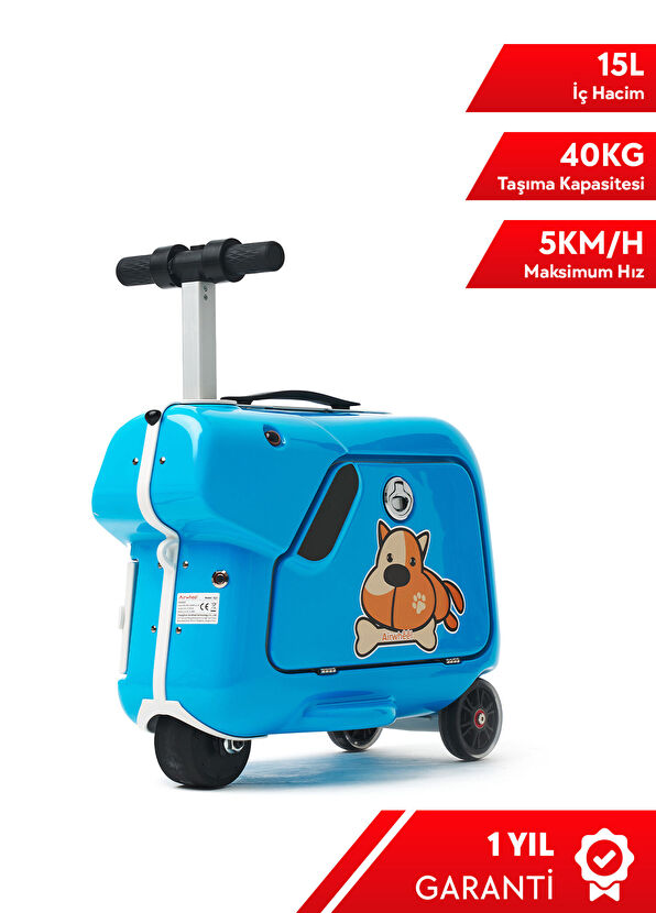 Airwheel SQ3 Blue Cabin Size Electric Rideable Scooter Suitcase For Kids - 2