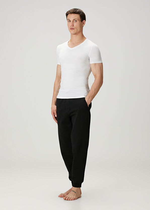 Zegna Underwear Beyaz V Yaka Basic T-shirt - 2