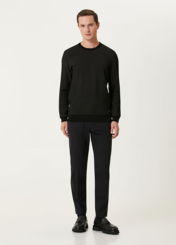 Beymen Club Black Honeycomb Textured Sweater - 4
