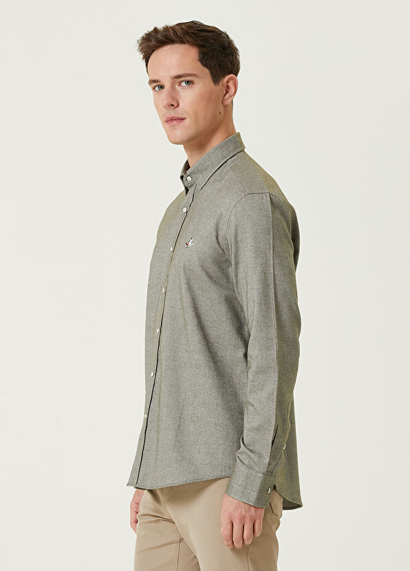 Beymen Club Comfort Fit Haki Oxford Gömlek - 4