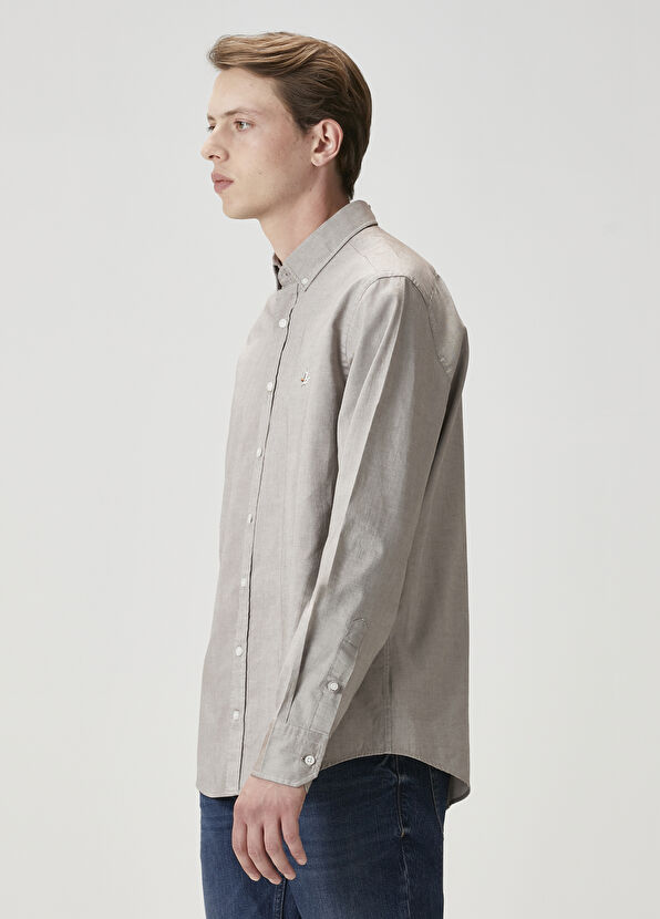 Beymen Club Comfort Fit Mink Oxford Shirt - 4