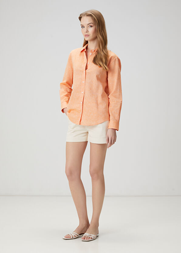 Beymen Club Orange Linen Shirt - 2
