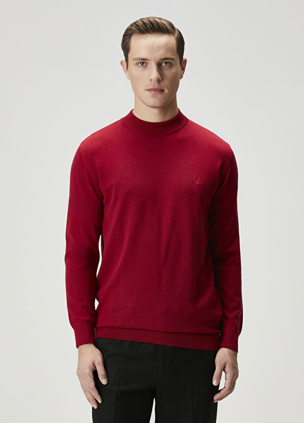 Beymen Club Bordo Yarım Balıkçı Yaka Kazak - 1