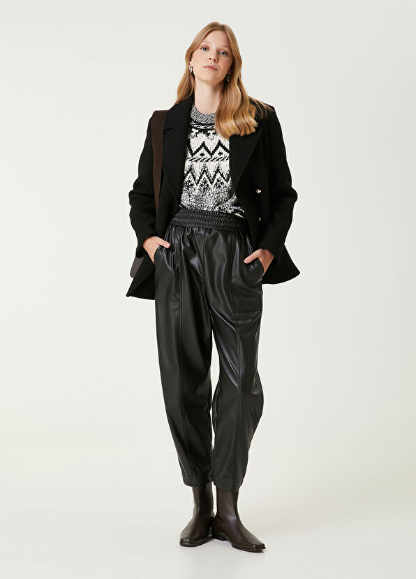 Beymen Club Siyah Suni Deri Pantolon - 1