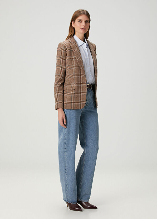 Lauren Ralph Lauren Taba Ekoseli Yün Ceket - 2