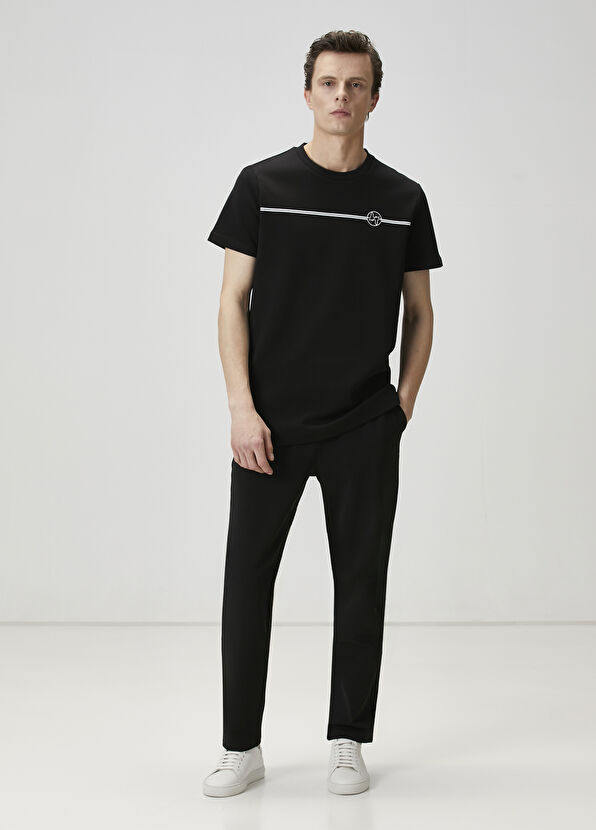Beymen Club Black Stripe Goose Printed T-Shirt - 3