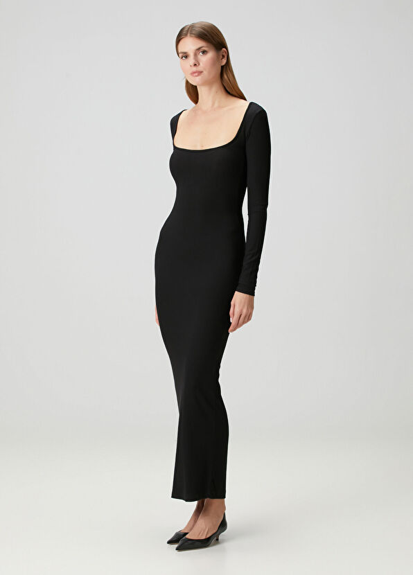 Skims Siyah Uzun Kol Elbise - 2
