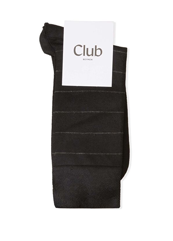 Beymen Club Siyah Çizgi Desenli Erkek Bambu Çorap - 1