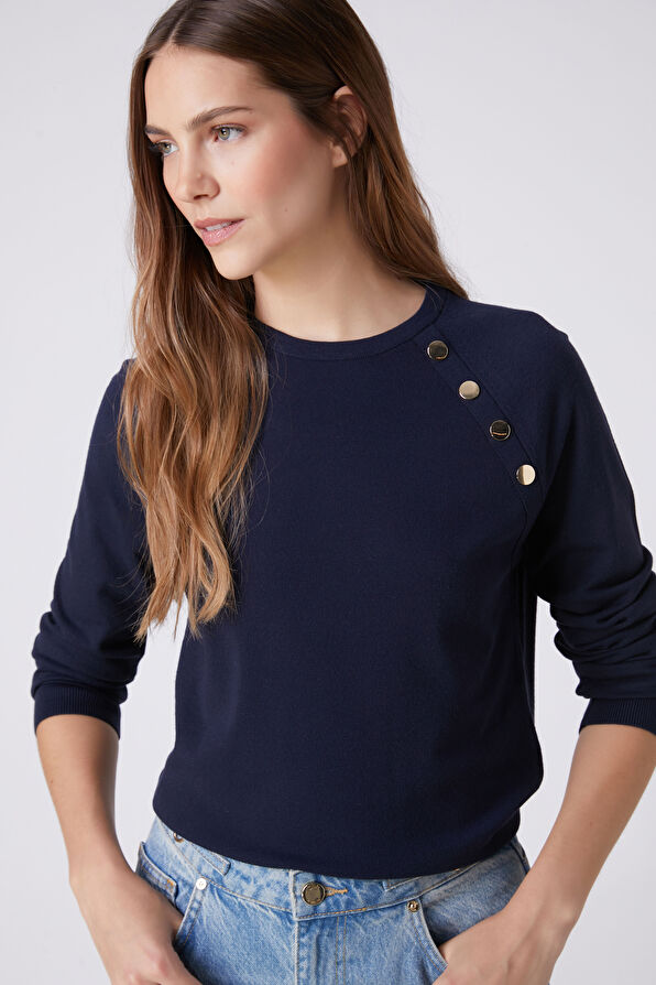 Beymen Club Navy Blue Button Detailed Sweater - 2