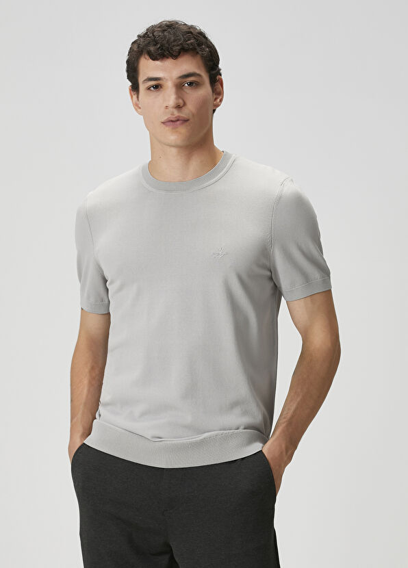 Beymen Club Grey Short Sleeve Sweater - 1