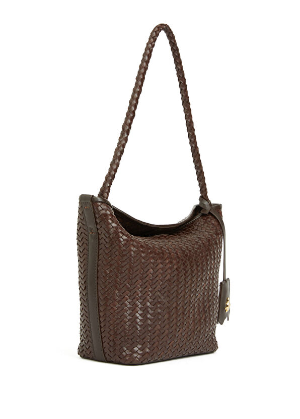 Beymen Club Brown Knit Women's Leather Bag - 2