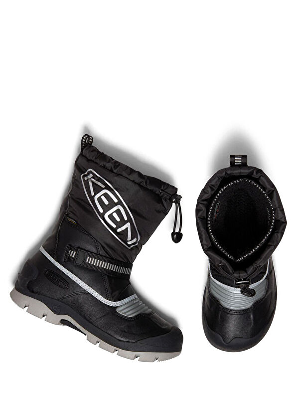 Keen Snow Troll Black Silver Waterproof Unisex Kids Boots - 4