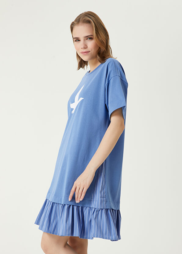 Beymen Club Blue Striped Mini Dress - 3